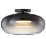 Kuzco Lighting SF62014-BK/CH 14 inch Trinity Semi Flush Overhead LED Ceiling Light, Chrome / Black Finish