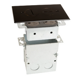 Lew Electric SWB-2-DB Recessed Floor Plate W/ Box, One 15A Receptacle & 2 Screw Plugs, Dark Bronze