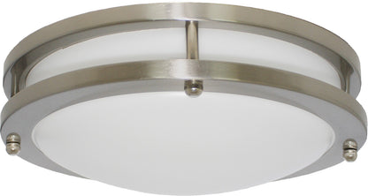 ELCO Lighting ELD21030W Darby LED High Lumen Decorative Flush Mount Lights 10 Inch 18W 3000K 1170 lm 120V Nickel Finish