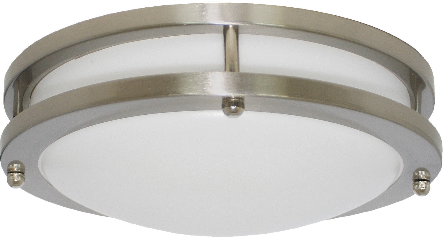 ELCO Lighting ELD21430W Darby LED High Lumen Decorative Flush Mount Lights 14 Inch 26W 3000K 1690 lm 120V Nickel Finish
