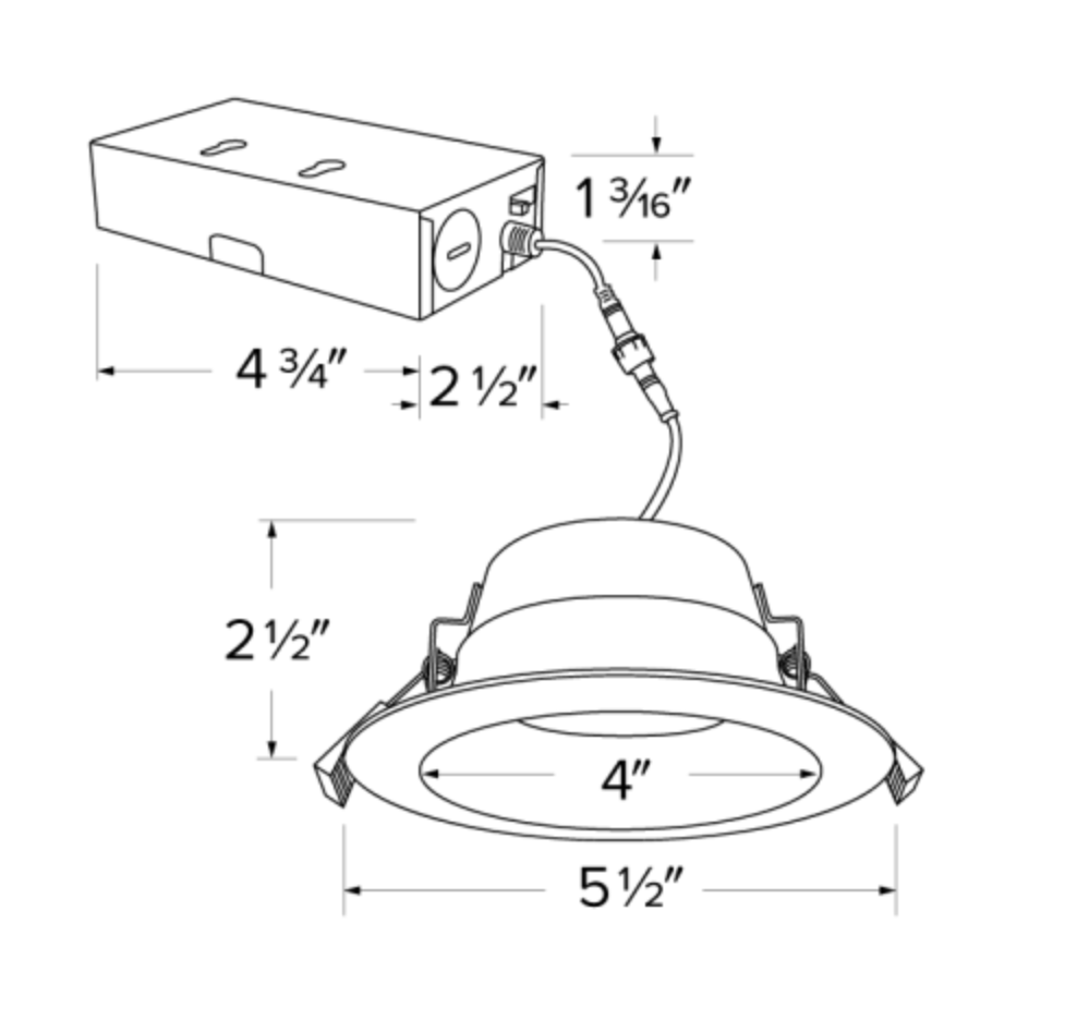 ELCO Lighting ERT495CT5DXW 4 Inch LED Recessed Downlight with 5-CCT Switch