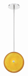 Eurofase Lighting 35914-044 LED Caledonia 9 inch Pendant Ceiling Light in Yellow Large Chrome Finish