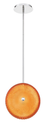 Eurofase Lighting 35914-051 LED Caledonia 9 inch Pendant Ceiling Light in Orange Large Chrome Finish