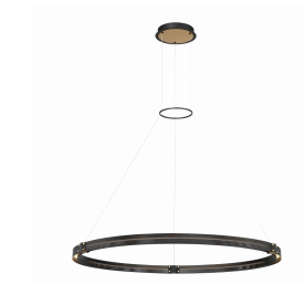 Eurofase Lighting 37054-014 LED Admiral 48 inch Painting Chandelier Ceiling Light Medium Matte Black/Gold Finish