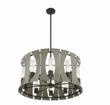 Eurofase Lighting 38164-019 LED Pennino 29 inch Chandelier Ceiling Light Matte Black with Grey Wood Finish