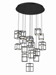 Eurofase Lighting 38259-023 LED Ferro 32 inch Chandelier Ceiling Light Black Finish