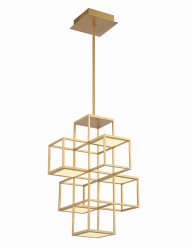 Eurofase Lighting 38260-018 LED Ferro 16 inch Pendant Ceiling Light Gold Finish