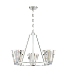 Eurofase Lighting 38865-015 LED Ricca 3 Light Chandelier Ceiling Light Chrome Finish