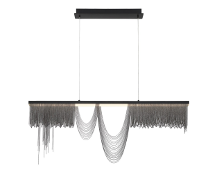 Eurofase Lighting 39284-020 LED Tenda 47 Inch LED Chandelier Ceiling Light Brushed Black Finish