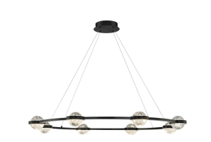 Eurofase Lighting 39309-013 LED Circolo 8 Light Chandelier Ceiling Light Black Finish