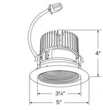 ELCO Lighting E414C0827W 4 Inch LED Light Engine with Baffle Trim White Finish 850 Lumens 2700K