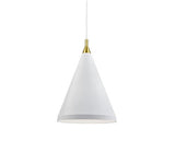 Kuzco Lighting 492716-WH/GD LED Dorothy Pendant Ceiling Light 120V White With Gold Finish