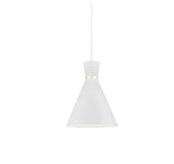 Kuzco Lighting 493210-WH/GD LED Vanderbilt Pendant Ceiling Light 120V White With Gold Finish