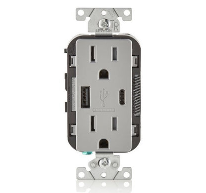 LEVITON T5633 15A TR RECPT USBCHRG GR - BuyRite Electric
