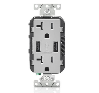 LEVITON T5632 15A TR RECPT USB CHRG GR - BuyRite Electric
