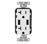 LEVITON T5832 Electrical USB Outlet 20A Dual High Speed USB Charger With 2Pack Receptacle Screw Included 20A / 125V