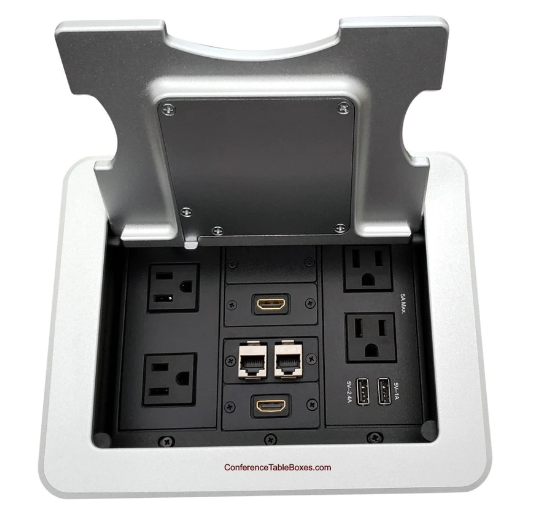 Lew Electric TBUS-1-KWC-S1 Cable Well Wireless Table Box W/ Charging ...