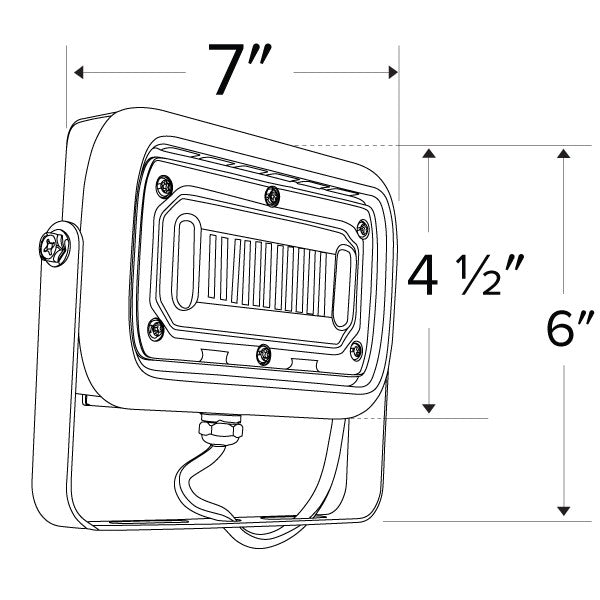 ELCO Lighting EFL30S50WFT Mini LED Floodlight 30W 5000K 3100 lm 120/277V Dark Finish | BuyRite Electric