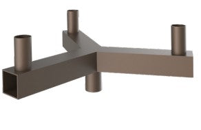 EnvisionLED TN-BH-SQ-180-3Y Tenon Mount For Poles Square Bullhorn 3-Head Y-Adapter