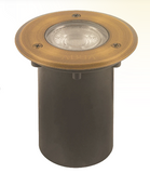 ABBA Lighting USA UNB12 Cast Brass Round LED In-Ground Waterproof Well Light, Natural Brass Finish