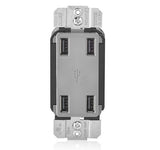 LEVITON USB4P Electrical 4-Port USB Type-A Wall Outlet Charger And High Speed Type-A Receptacle 4.2A Screw Included 4.2A / 125V