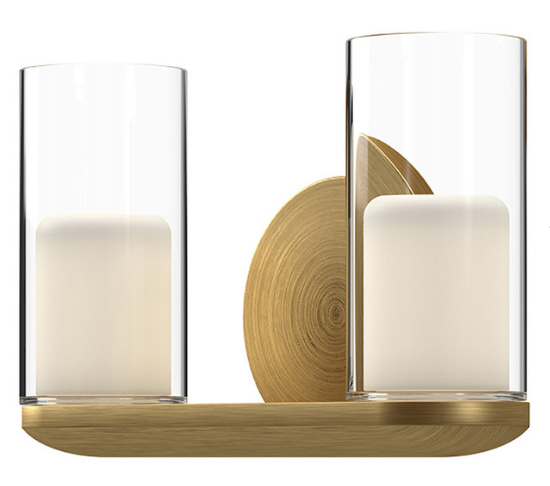 Kuzco Lighting VL53511-BG/CL 11 inch Birch Clear Glass Contemporary Bathroom Vanity Sconce Light, Brushed Gold Finish
