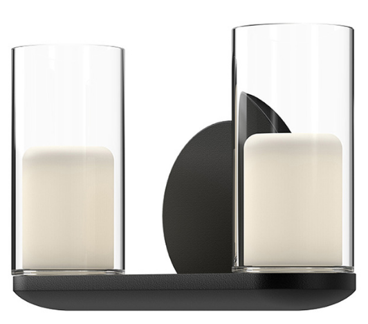 Kuzco Lighting VL53511-BK/CL 11 inch Birch Clear Glass Contemporary Bathroom Vanity Sconce Light, Black Finish
