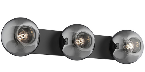 Kuzco Lighting VL57532-BK/SM 32 inch Samar Contemporary Bathroom Vanity Sconce Light, Smoked / Black Finish