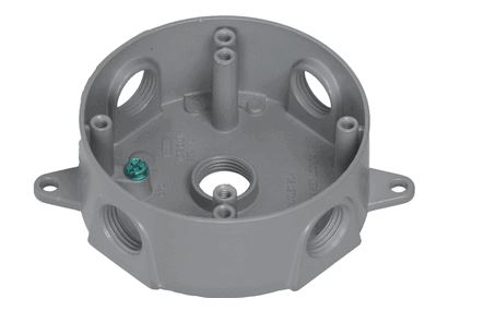 Westgate WRB50-5 1/2 Inch Trade Size 5 Outlet Holes 15.8 Cubic Inch Round Extension Boxes