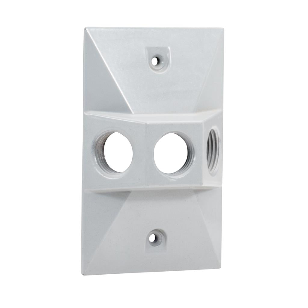 Westgate WRE-3-WH One Gang Rectangular Cover 1/2 Inch Trade Size 3 Outlet Hole White