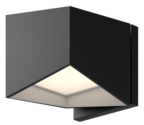 Kuzco Lighting WS31205-BK/WH 6 inch Cubix Vanity Modern Wall Sconce Light, Black / White Finish