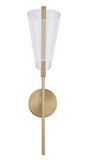 Kuzco Lighting WS62524-BG/LG 24 inch Mulberry Clear Glass Wall Sconce LED Light, Brushed Gold Finish