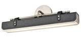 Alora Lighting WV307919ANTL Valise LED Wall Light Aged Nickel and Tuxedo Leather