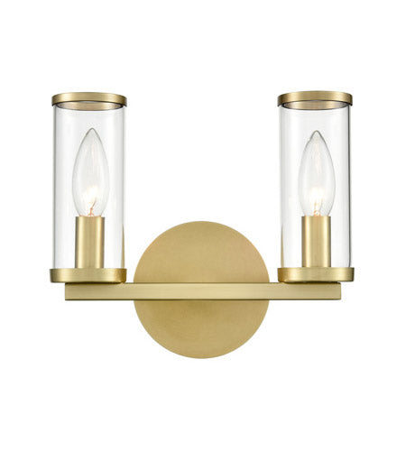 Alora Lighting WV309022NBCG Revolve 2 Light 10 inch Brass Vanity Light Wall Light