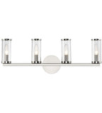 Alora Lighting WV309044PNCG Revolve 4 Light 25 inch Nickel Vanity Light Wall Light