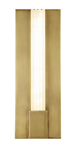 Alora Lighting WV322114VBAR Kismet 14 inches Tall Alabaster Glass LED Bathroom Vanity Light, Vintage Brass Finish