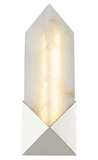 Alora Lighting WV323112PNAR Caesar 12 inches Tall Alabaster Glass LED Wall Sconce Light, Polished Nickel Finish