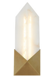 Alora Lighting WV323112VBAR Caesar 12 inches Tall Alabaster Glass LED Wall Sconce Light, Vintage Brass Finish