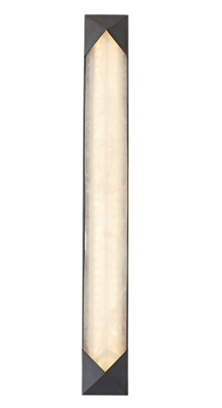 Alora Lighting WV323225UBAR Caesar 25 inches Tall Alabaster Glass Bathroom Vanity Light, Urban Bronze Finish