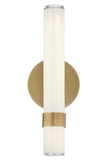 Alora Lighting WV324114VBGO Madison 14 inches Tall Glossy Opal Bathroom Vanity Light, Vintage Brass Finish