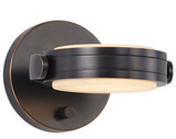 Alora Lighting WV325106UBAR Blanco 7.25 inches Wide Alabaster Glass Wall Sconce Light, Urban Bronze Finish