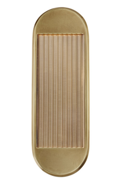 Alora Lighting WV330216VB Palais 16.6 inches Tall Clear Ribbed Bathroom Vanity Light, Vintage Brass Finish