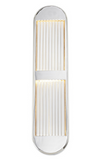 Alora Lighting WV330324PN Palais 24.13 inches Tall Clear Ribbed Bathroom Vanity Light, Polished Nickel Finish