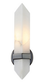 Alora Lighting WV334105UBAR Valencia 15 inches Tall Alabaster Glass Wall Sconce Light, Urban Bronze Finish