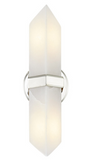 Alora Lighting WV334215PNAR Valencia 15 inches Tall Alabaster Glass Double Wall Sconce Light, Polished Nickel Finish