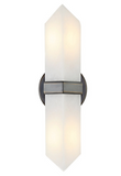 Alora Lighting WV334215UBAR Valencia 15 inches Tall Alabaster Glass Double Wall Sconce Light, Urban Bronze Finish