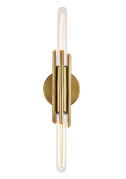 Alora Lighting WV335811VB Torres 10.38 inches Tall LED Double Wall Sconce Light, Vintage Brass Finish