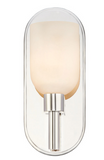 Alora Lighting WV338101PNAR Lucian 9 inches Tall Alabaster Glass LED Wall Sconce Light, Polished Nickel Finish