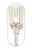 Alora Lighting WV338101PNCC Lucian 9 inches Tall Clear Crystal LED Wall Sconce Light, Polished Nickel Finish