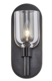 Alora Lighting WV338101UBCC Lucian 9 inches Tall Clear Crystal LED Wall Sconce Light, Urban Bronze Finish
